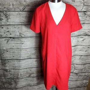 Banana  Republic woven curved hem shift dress orange size 4